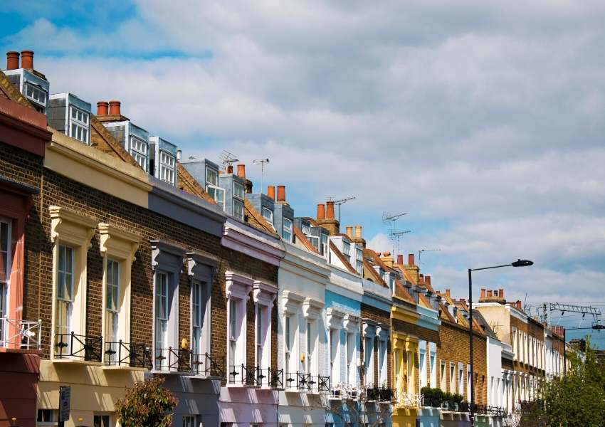 Pastel coloured streets in Camden