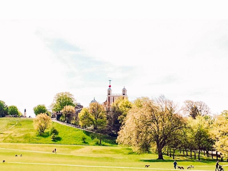 The Royal Observatory at the top of a hill in Greenwich London