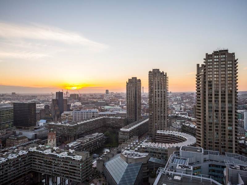 A view of the Barbican building in London