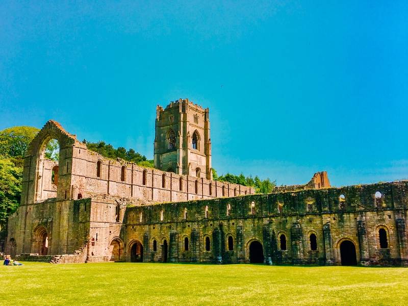 Fountains Abbey in Yorkshire England