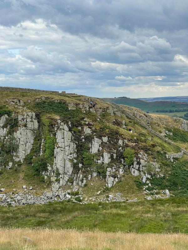 A hill with Hadrian's Wall.