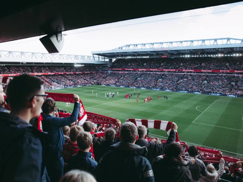 A picture of fans at a football match