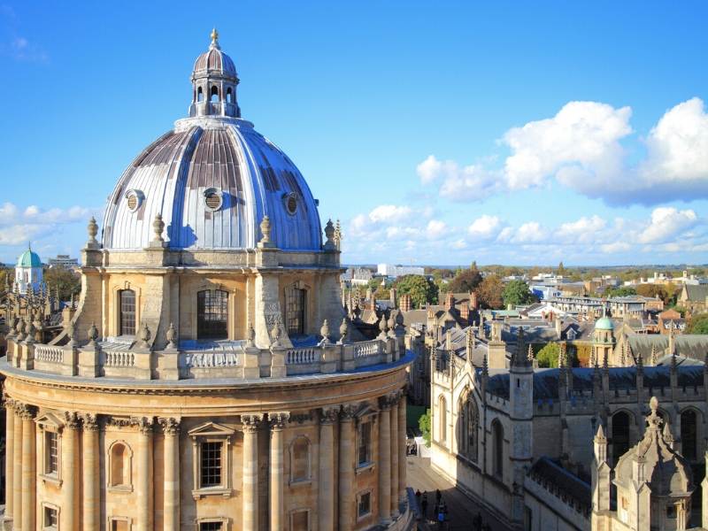 Radcliffe Camera in Oxford is one place to visit in literary England.