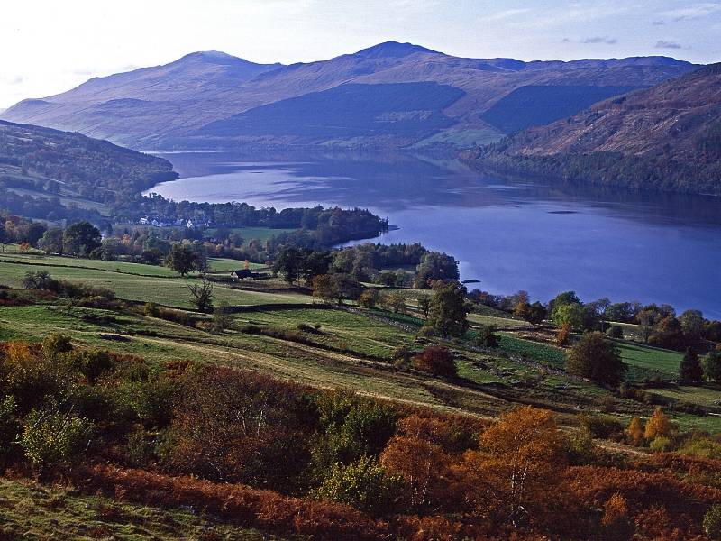 A river surrounded by hills 