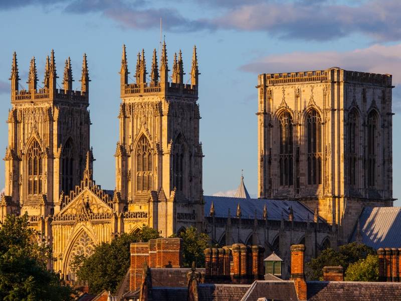 A picture of York Minster spires one of the most famous landmarks in the UK