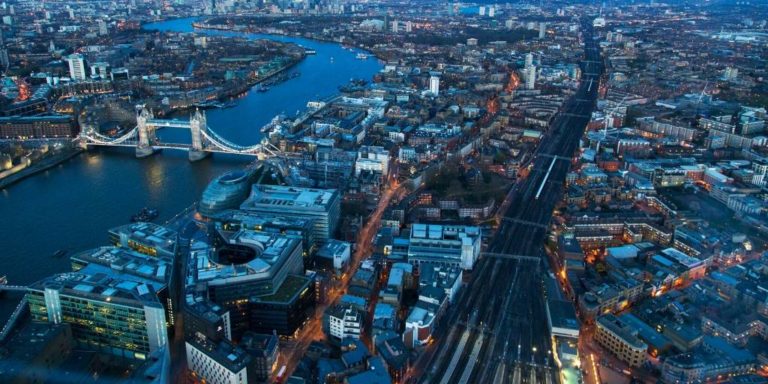 aerial view of London