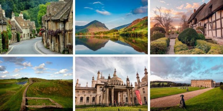 Picture of 6 famous landmarks in England