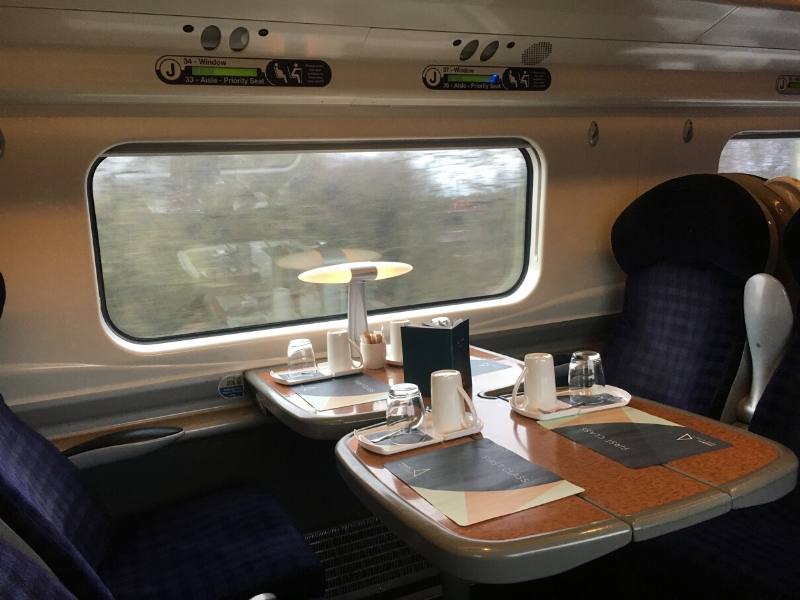 First Class train carriage in England