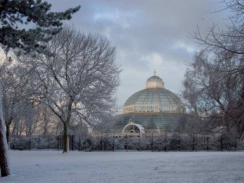 Sefton Park in Liverpool in winter