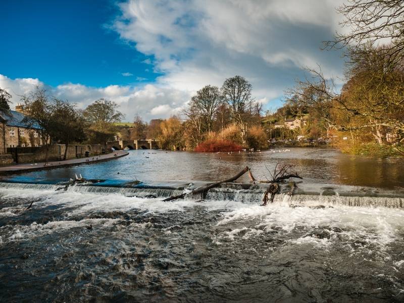 Weir in Bakewell Derbyshire.