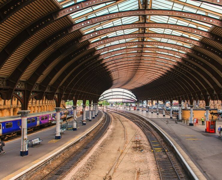 Inside York Train station in England 