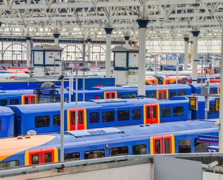 Trains at Waterloo station 