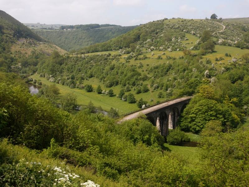 A bridge across a valley in Derbyshire.