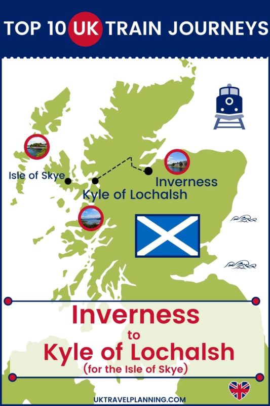 Traveling the UK by rail is a wonderful way to see the country. Check out our top 10 train trips and scenic rail journeys to take across the UK. Inverness to the Kyle of Lochalsh #UK #travel #trains #rail #railway 