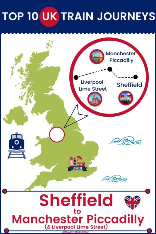 Traveling the UK by rail is a wonderful way to see the country. Check out our top 10 train trips and scenic rail journeys to take across the UK. Sheffield to Manchester Piccadilly #UK #travel #trains #rail #railway 