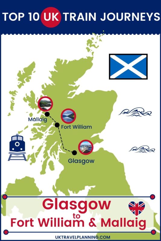 Traveling the UK by rail is a wonderful way to see the country. Check out our top 10 train trips and scenic rail journeys to take across the UK. Glasgow to Port William and Mallaig #UK #travel #trains #rail #railway 