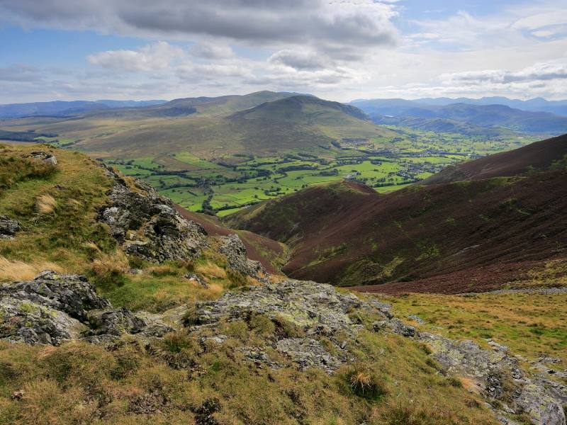 Scenic views over the Lake District near Threlkeld