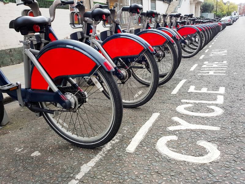 Santander bikes a great way of getting around London.