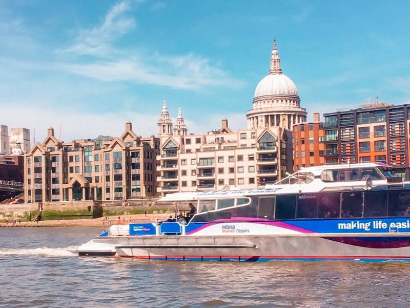 MBNA Thames clipper on the River Thames