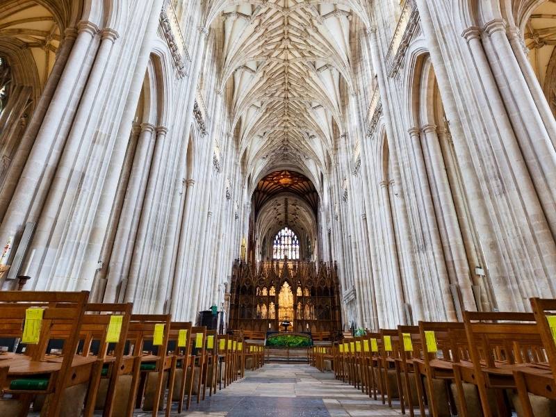 Interior of Winchester Cathedral.