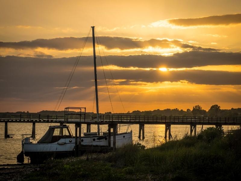 Boats along the Suffolk coast