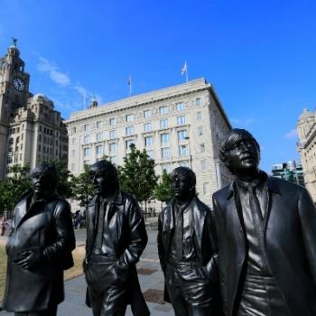 Statues of the Beatles.
