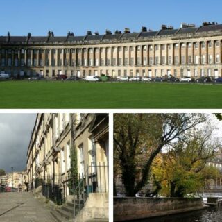 Views of the city of Bath in England