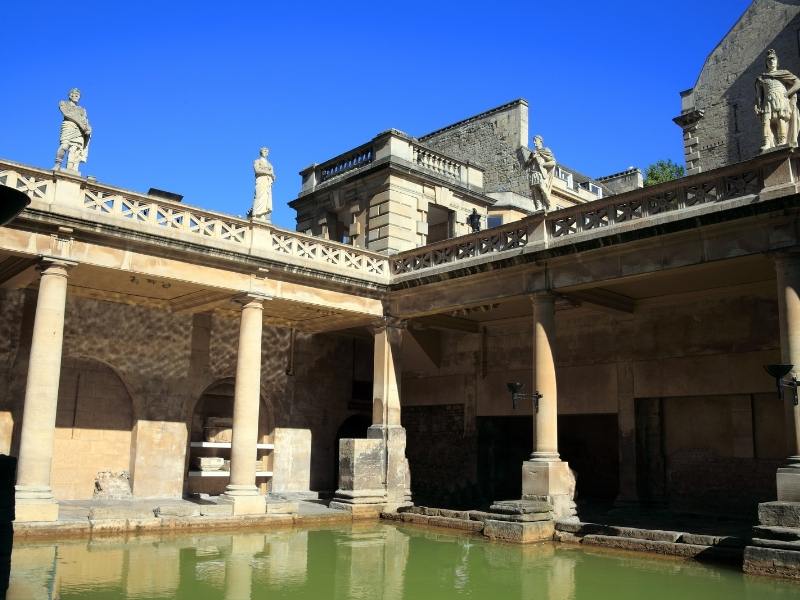 Roman baths in Bath one of the best day trips from London.