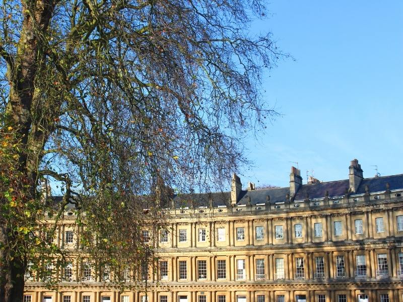 The Circus in Bath is a magnificent example of Georgian architecture for which the city is famous and one of the best places to visit in Bath England