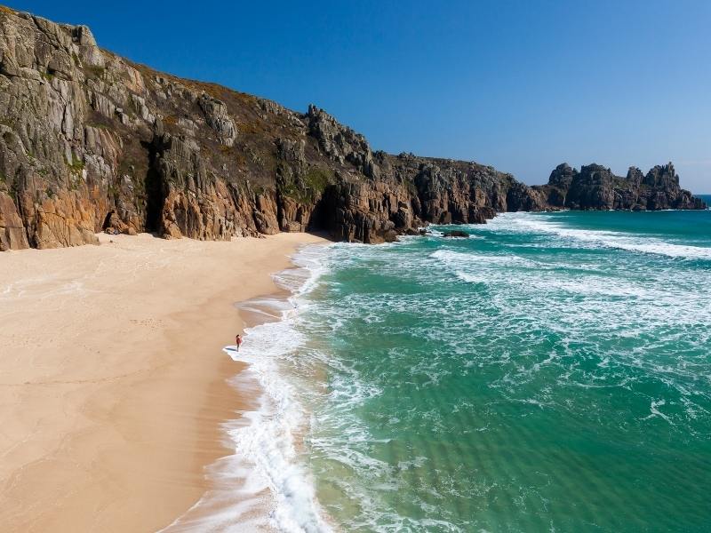 best staycations uk includes visiting places such as this beach in Cornwall.