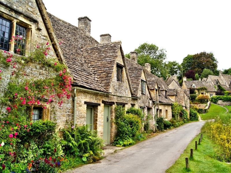 A row of cottages in Bibury UK.