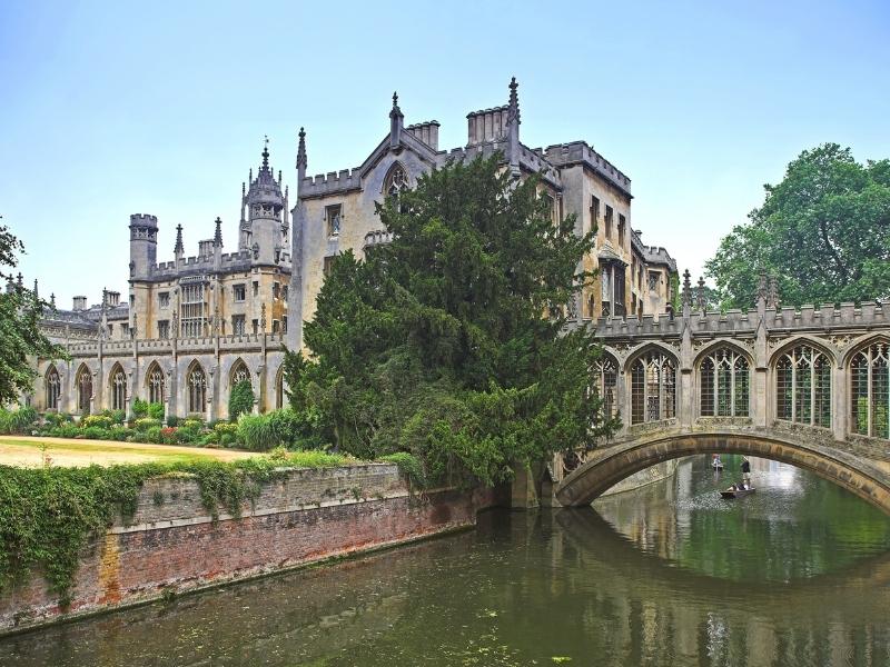 Famous landmarks in England include Cambridge.