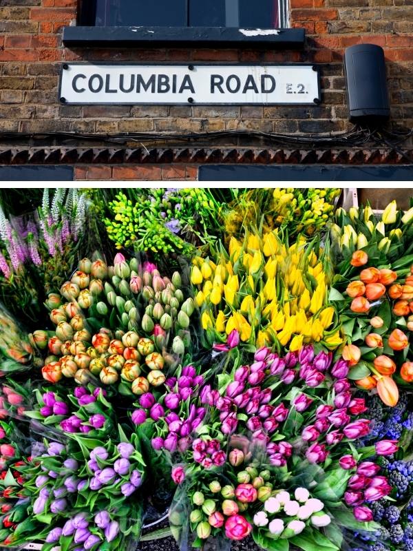 Columbia Road flower market.