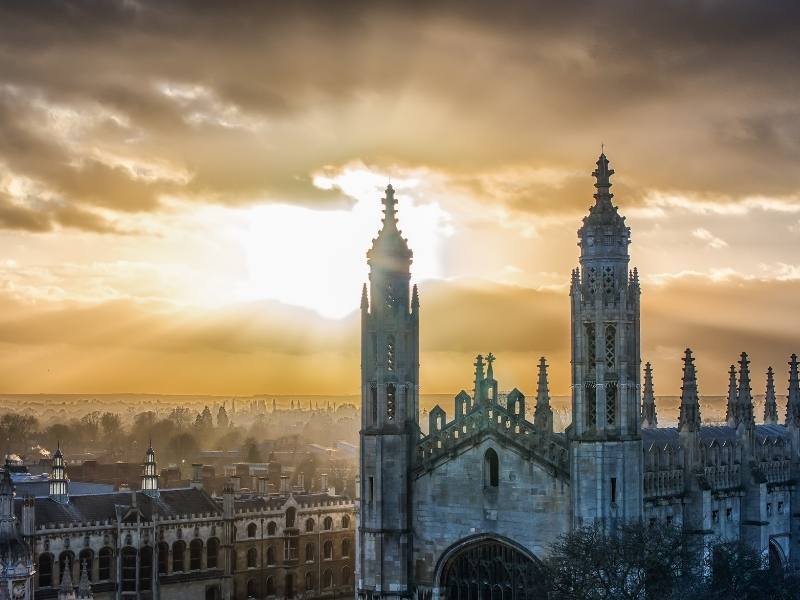 A view over the city of Cambridge England 