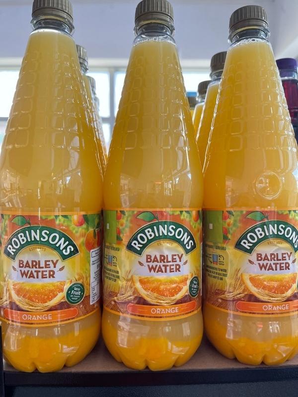 Robinsons Barley Water bottles.