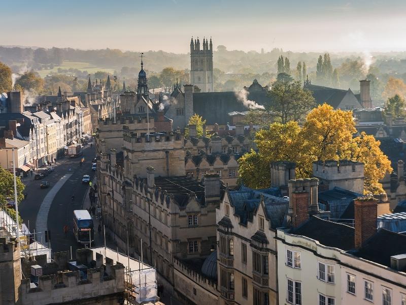 View over the English city of Oxford.