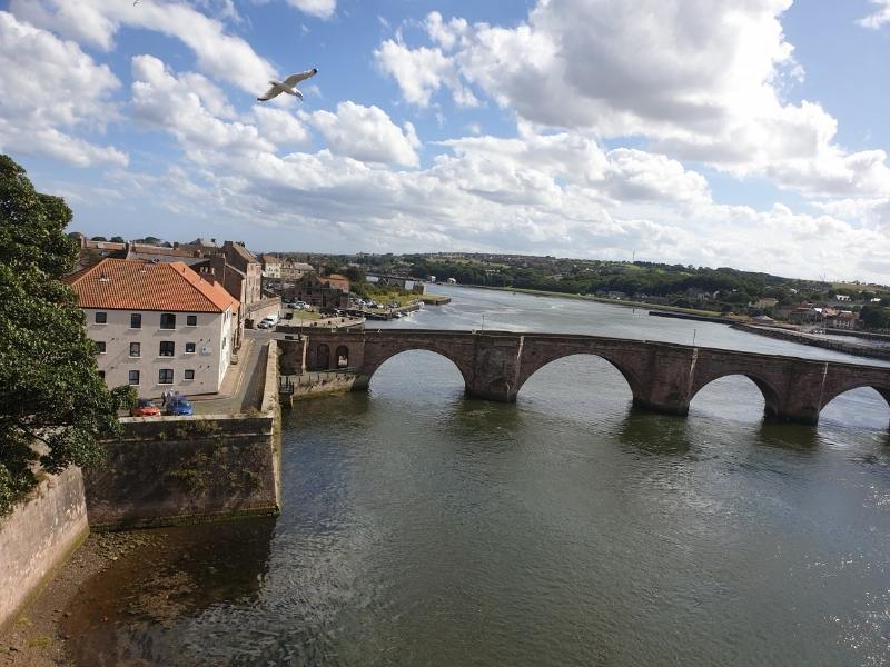 A bridge over a river in Berwick one of the best places to stay in Northumberland.