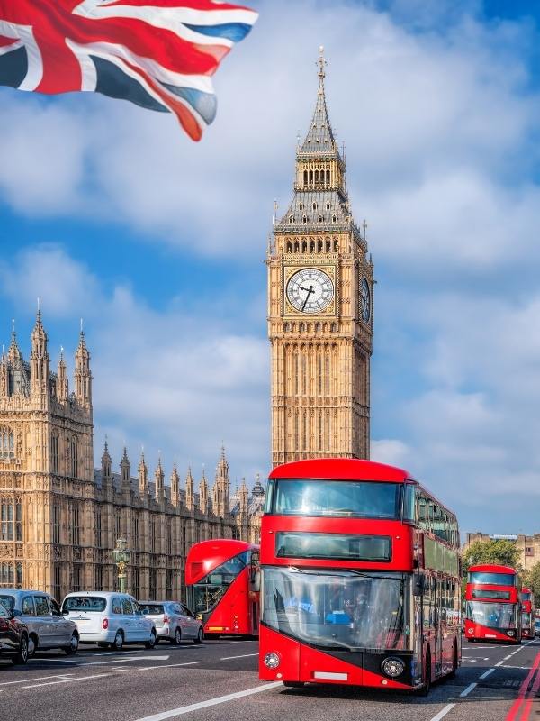 Buses in London.