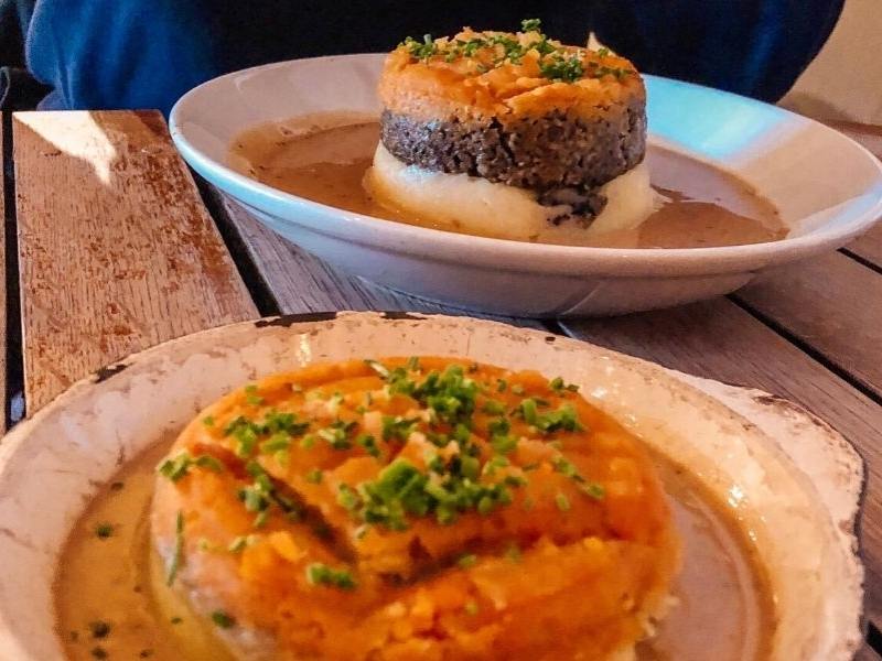 Haggis, neeps and tatties at Makar's Gourmet Mash Bar in Edinburgh.