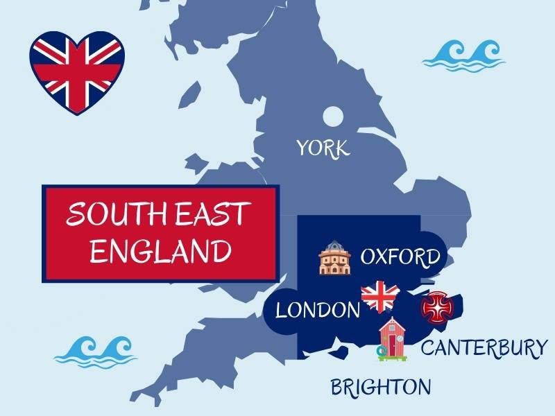 Map showing major UK cities in South West England