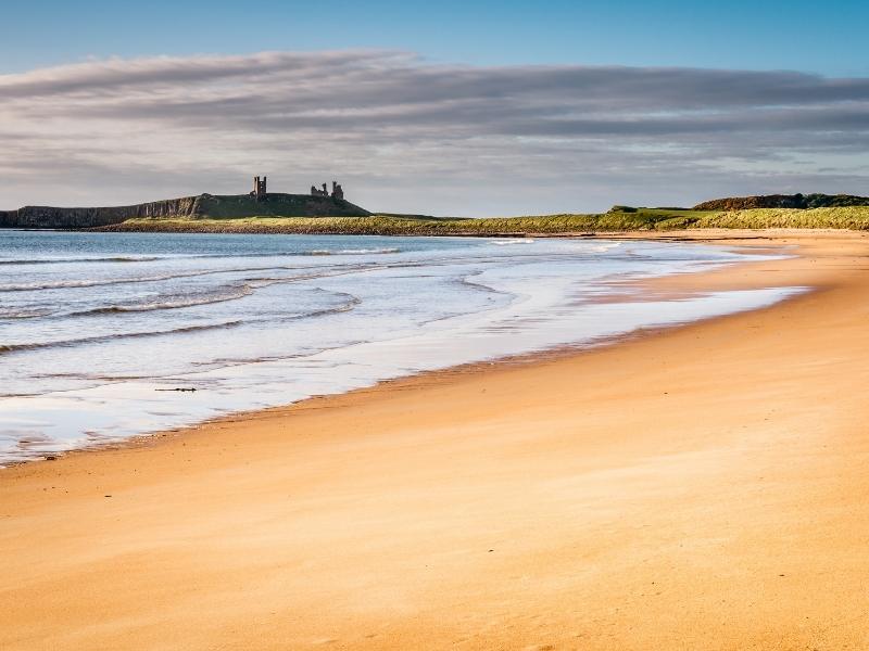 View of Dunstanburgh Castle from Embleton Sands.