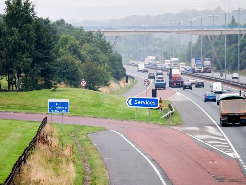 Sign for services off a UK motorway.