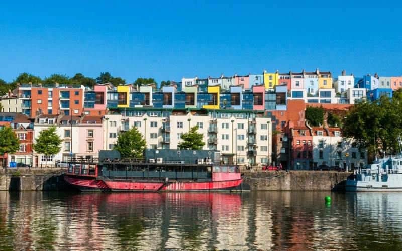 Bristol harbourside and Clifton houses