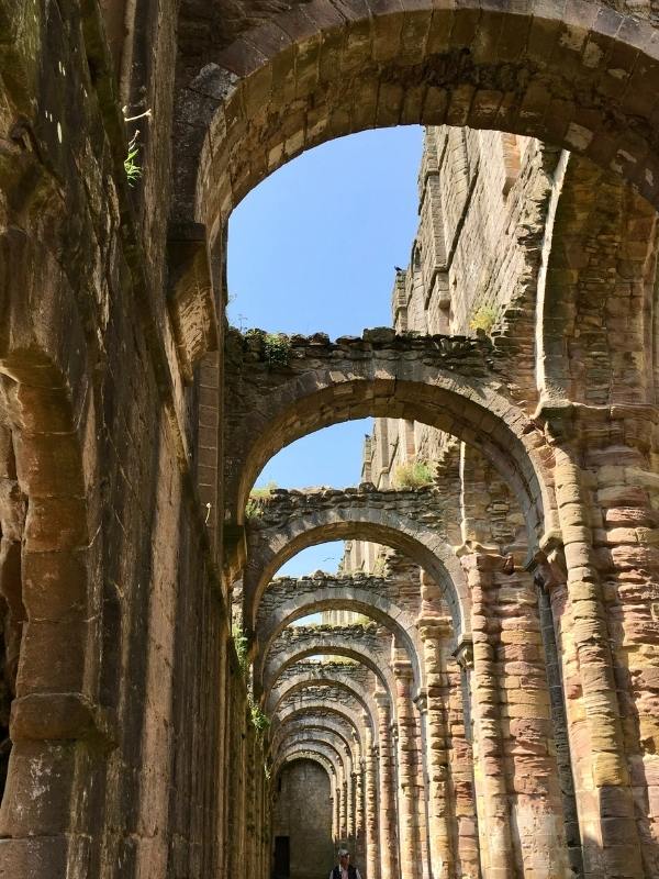 Fountains Abbey arches in corridor