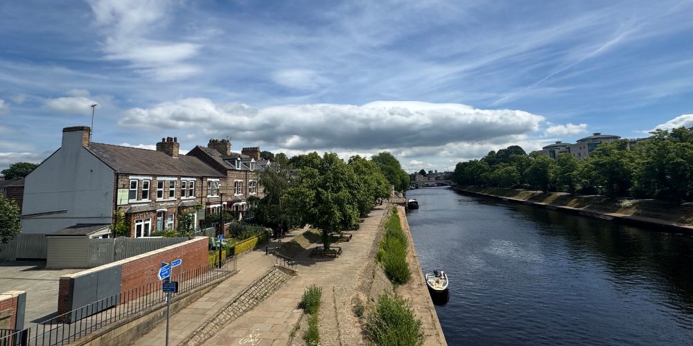 Riverside guest houses on Earlsborough Terrace in Marygate, York