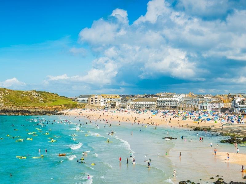 St Ives Bay and beach.