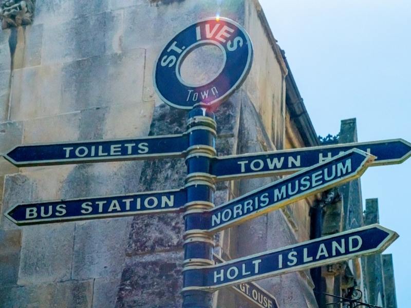 Street signs in St Ives Cornwall.