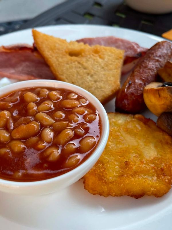Full English breakfast served in the café at the Bar Convent, York