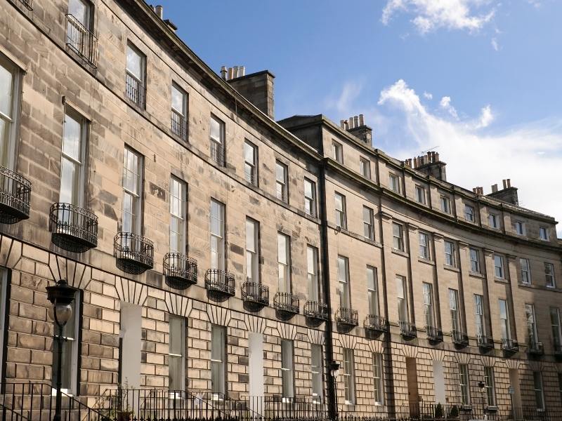 Houses in Edinburgh's New Town area and one of the Best places to stay in Edinburgh.