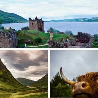 Collage of images of the Scottish Highlands